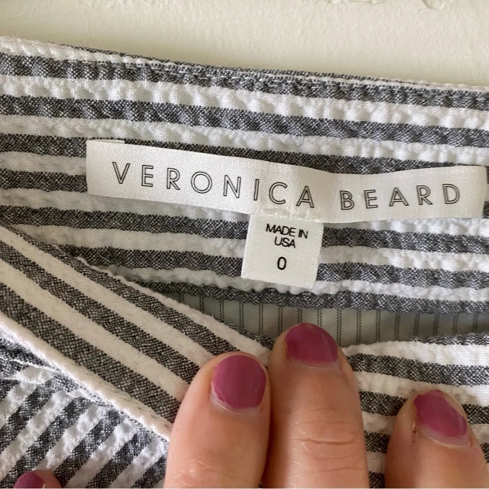 VERONICA BEARD Kaia Seersucker Ruffle Skirt size 0
